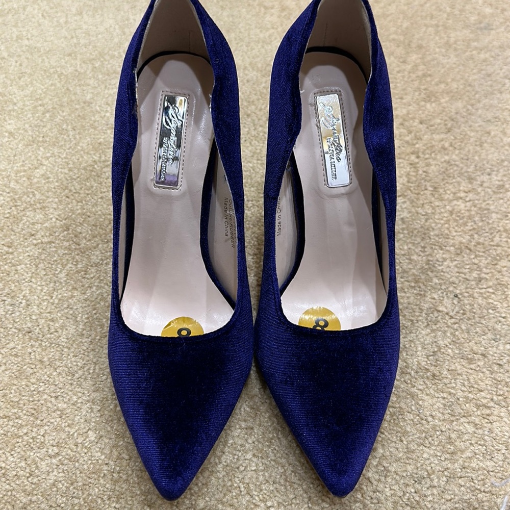 Deep purple velvet heels